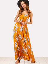 Load image into Gallery viewer, V-NECK FLORAL SPAGHETTI STRAPS MAXI DRESS