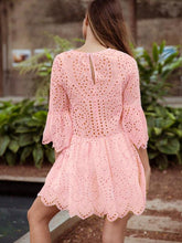 Load image into Gallery viewer, Summer Lace Splice Solid Color Mini Dress