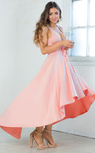 Load image into Gallery viewer, 2 Colors Solid color irregular sexy deep V-three-dimensional cut banquet evening dress