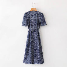 Load image into Gallery viewer, STAR PRINTING V-NECK BUTTON LONG DRESS