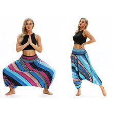 Load image into Gallery viewer, Cross-border New Digital Print Women&#39;s Fitness Yoga Pants Leisure Loose European and American Lantern Pants Women&#39;s Fashion Wholesale.