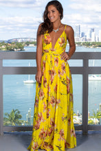 Load image into Gallery viewer, V-neck slit printed beach dress