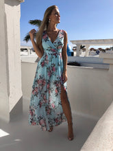 Load image into Gallery viewer, Printed Chiffon Dress Sleeveless Beach Fork Long Skirt