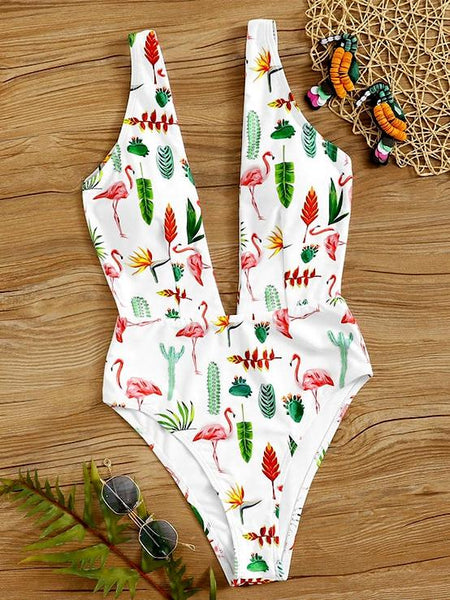 White Bikini Fresh Split One Piece Swimsuit