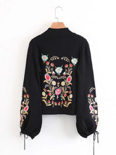 Load image into Gallery viewer, Casual Floral Embroidered Long Lantern Sleeve Women Sweaters