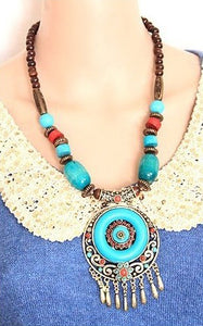 Bohemian Ethnic Style Hand-Woven Colorful Jewel Necklace