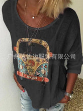 Load image into Gallery viewer, Autumn T-shirt with Round Collar Printing
