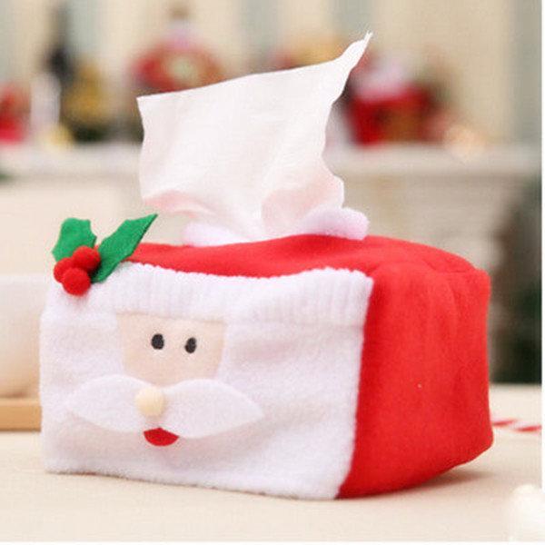 Lovely Durable Christmas Decorations Christmas Applique Rectangle Tissue Box Cover