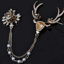 Load image into Gallery viewer, Luxury Unisex Brooch Crystal Deer Tree Artificial Pearl Christmas Brooches