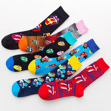 Load image into Gallery viewer, Trend Rolling Stone Band Joint Big Tongue Rock Style Fashion Men&#39;s and Women&#39;s Cotton  Personality Mid Autumn and Winter Socks