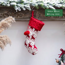 Load image into Gallery viewer, Christmas ornaments knitted Christmas stockings woolen socks red and white elk gift bags children&#39;s gift bags