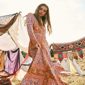 Bohemian print vintage dress