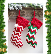 Load image into Gallery viewer, Christmas ornaments knitted Christmas stockings woolen socks red and white elk gift bags children&#39;s gift bags