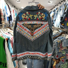 Load image into Gallery viewer, National Wind Thai Heavy Duty Embroidery Stitching Flow Su Loose Long-sleeved Denim Jacket