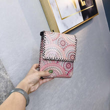 Load image into Gallery viewer, Women&#39;s Shoulder  Retro National Style Widened and Slanted Mobile Phone Double-layer Manual Bag