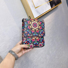 Load image into Gallery viewer, Women&#39;s Shoulder  Retro National Style Widened and Slanted Mobile Phone Double-layer Manual Bag