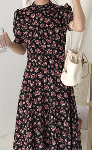 New Floral Print Short Sleeve Casual Dress