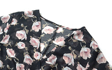 Load image into Gallery viewer, Fashion Floral Print V Neck Short Sleeve Split Belted Beach Maxi Dress