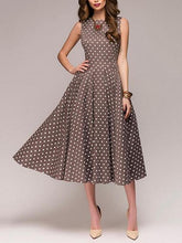 Load image into Gallery viewer, Polka Dot Sleeveless Summer Casual Midi Dress