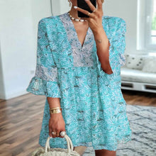 Load image into Gallery viewer, New Style Loose Women&#39;s Sleeved Chiffon Print Dress