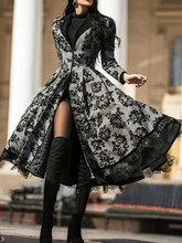 Load image into Gallery viewer, Mysterious Black Rose LACE STITCHING JACKET DRESS Outwear