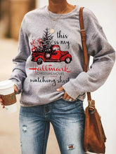 Load image into Gallery viewer, Printed round neck long sleeve sweater
