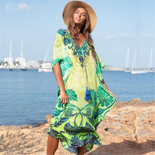 Load image into Gallery viewer, Cross-border fast-selling pop-up man&#39;s cotton leaf print edgy beach sunscreen bikini hoodie