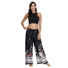 Load image into Gallery viewer, Floral Digital Print Women&#39;s Split Casual Pants Fashion Loose Wide Leg Pants Two Layers Yoga Boho Style Pants