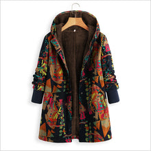Load image into Gallery viewer, Cotton Hemp Pullover Hooded Printing Thickened Plush Coat