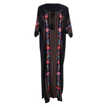 Load image into Gallery viewer, New Rayon Embroidered Mid-length-sleeved Beach Skirt Holiday Long Dress