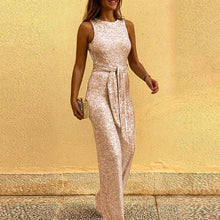 Load image into Gallery viewer, Round neck sleeveless personalized Sequin silver point Jumpsuit women&#39;s wear