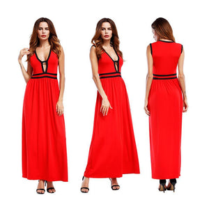 Elegant V-neck slim long dress Evening Dress