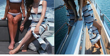 Load image into Gallery viewer, Sexy Stripe Deep V Neck Sleeveless Side Split Beach Maxi Dress