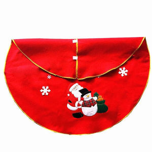 Christmas Santa Claus Tree Skirt Embroidery Decoration Ornaments Xmas Tree Apron