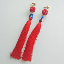 Load image into Gallery viewer, Bohemia charm high quality jewelry pendants with mix color tassel earring party