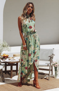 Floral Print Sleeveless Beach Bohemia Maxi Dress