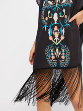 Load image into Gallery viewer, Bohemian style embroidered seaside resort DEEP V-neck sexy dress