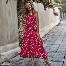 Load image into Gallery viewer, Summer polka dot holiday style swing dress