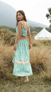 Beach Holiday Top + Skirt Bohemian Women's Two-Piece Suit