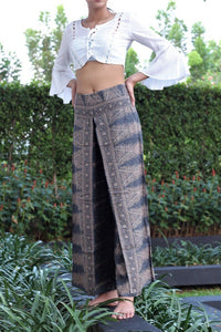 Ethnic style elegant split wide leg pants women loose fitness yoga pants-1