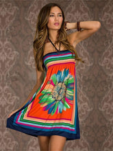 Load image into Gallery viewer, Sexy Bohemia Floral Halter Strapless A Line Mini Dress