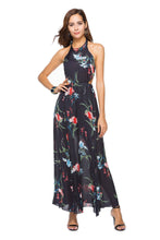 Load image into Gallery viewer, Floral Print Sleeveless Chiffon Beach Maxi Dress