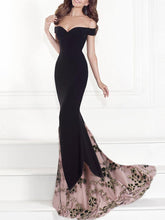 Load image into Gallery viewer, Off Shoulder Decorative Lace Evening Dress