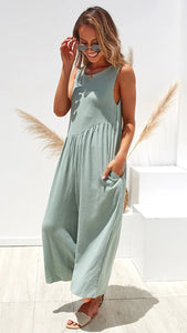 Spring and Summer Fashion Women's Sling Sexy Solid Color Jumpsuit