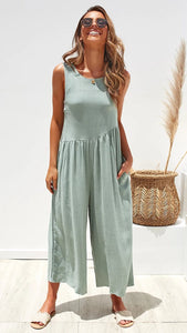 Spring and Summer Fashion Women's Sling Sexy Solid Color Jumpsuit