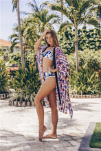 Load image into Gallery viewer, Printed Beach Sun Shirt Loose Belt Holiday Skirt Bikini Swimsuit Cover Up