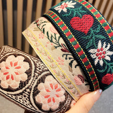 Load image into Gallery viewer, Ethnic Style Retro Embroidery Flowers Small Fresh and Wide-sided Headband