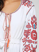 Load image into Gallery viewer, 2 Colors Bohemian embroidery tassel linen long dress