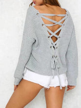 Load image into Gallery viewer, Knit Long Sleeve Backcross Sweater