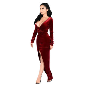 Gold velvet fabric hot sale party party dress 4 Colors